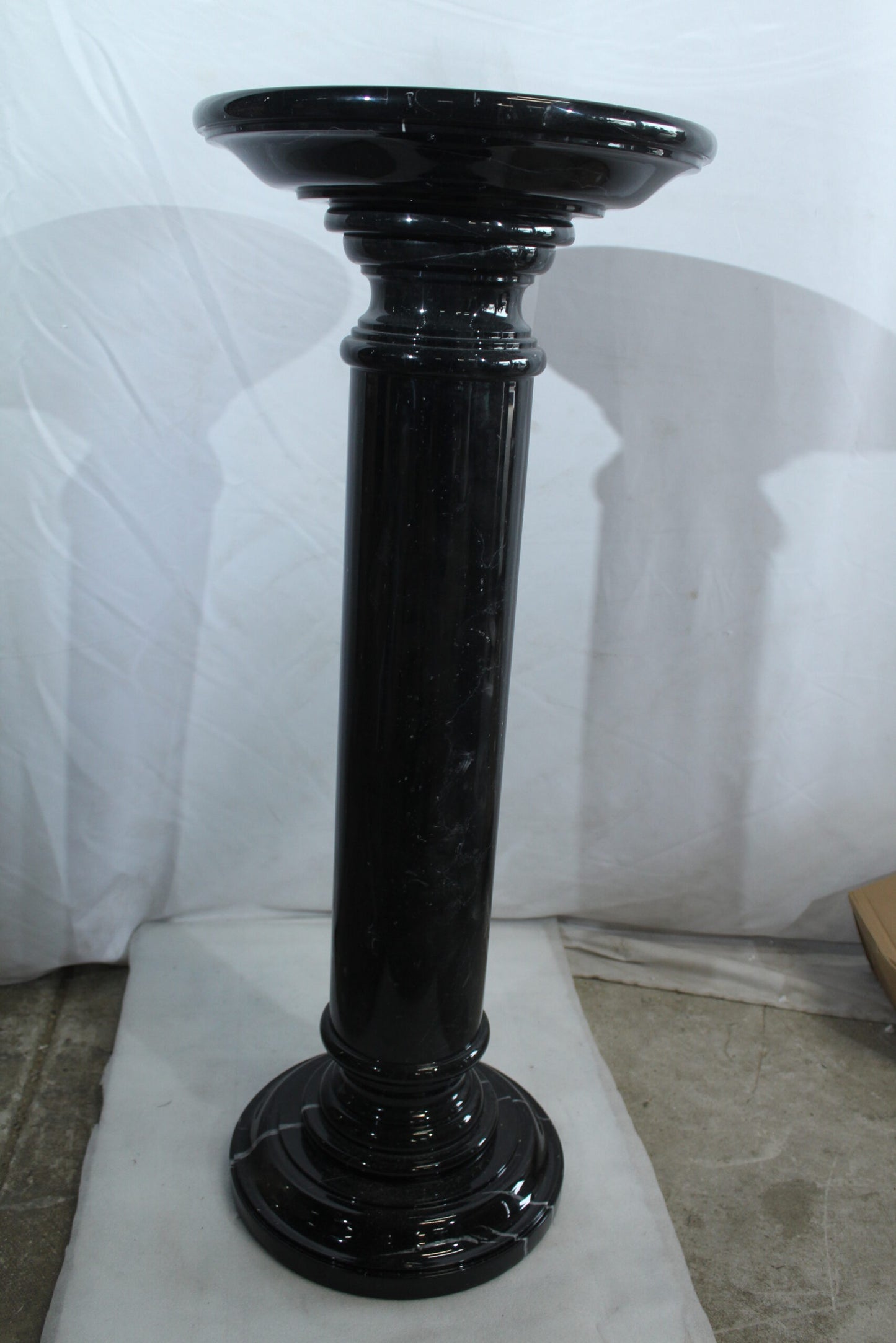 Elegant Black Marble Display Pedestal for Art or Decor 14" x 14" x 36"H