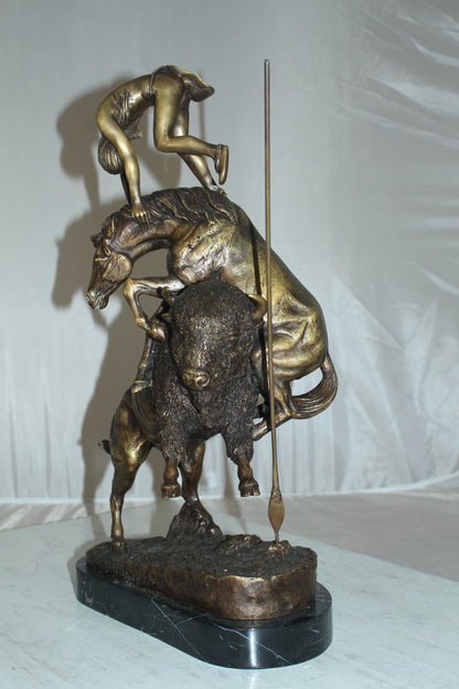 Buffalo Horse by Remington Bronze Statue -  Size: 14"L x 6"W x 20"H. 