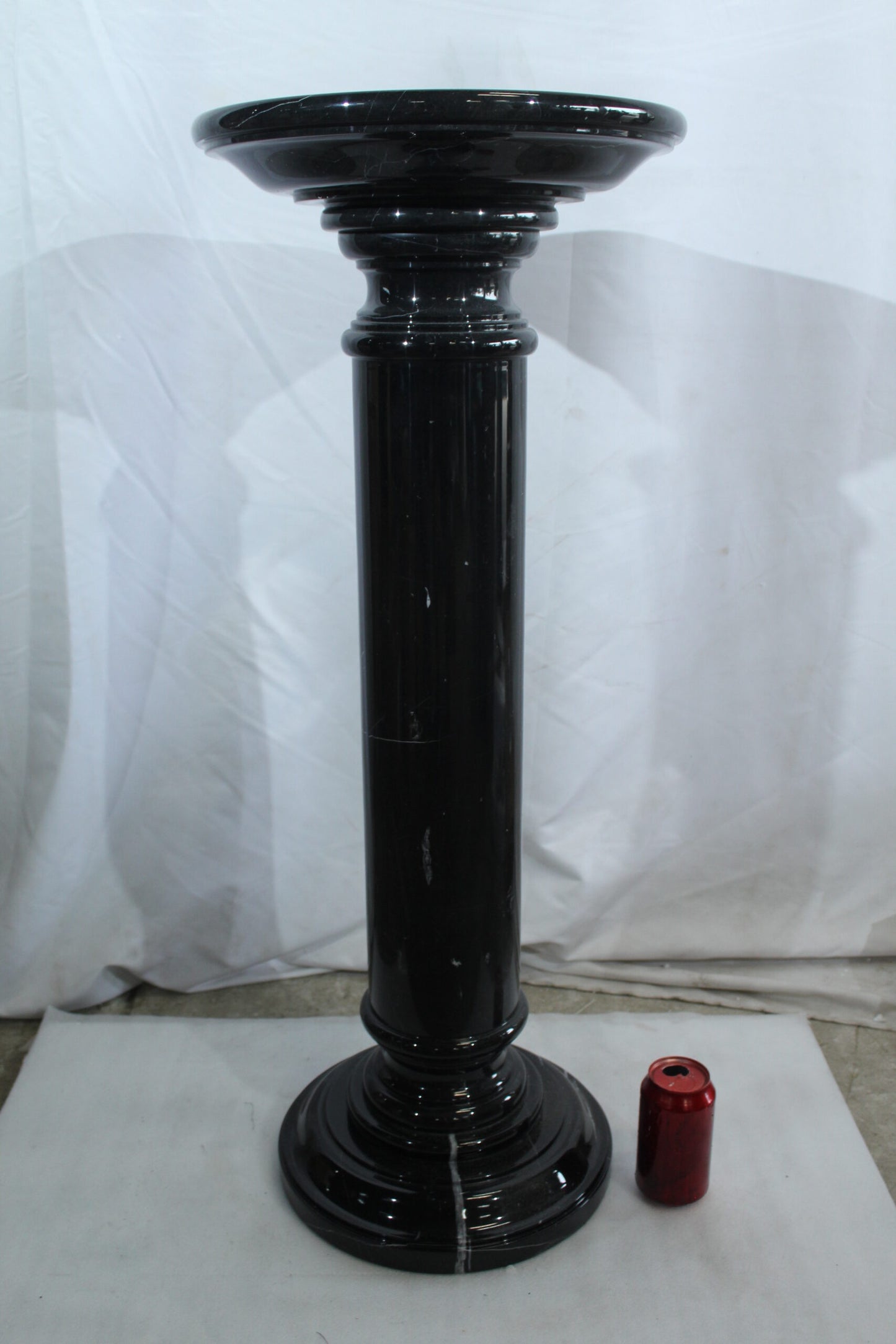 Elegant Black Marble Display Pedestal for Art or Decor 14" x 14" x 36"H