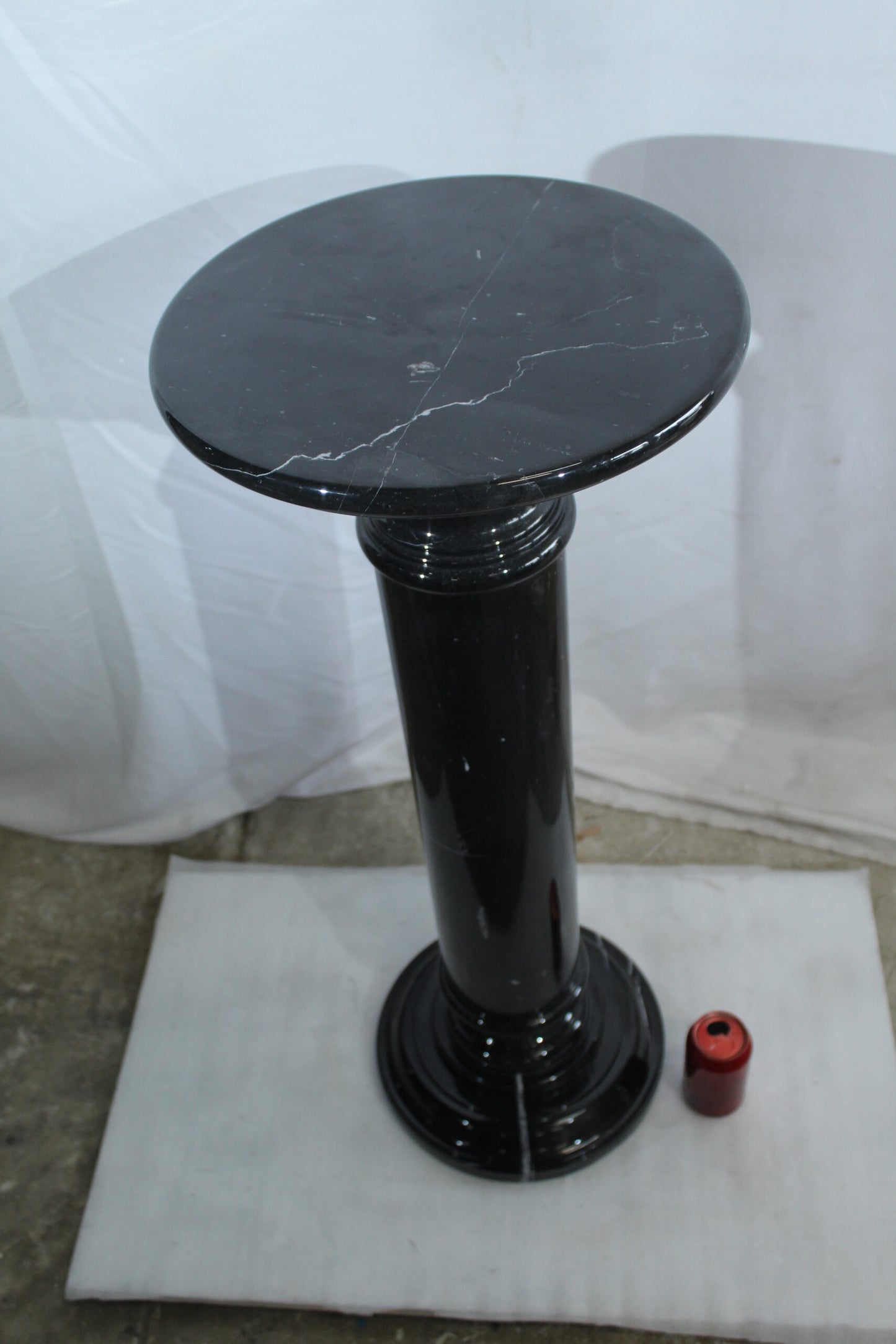 Elegant Black Marble Display Pedestal for Art or Decor 14" x 14" x 36"H