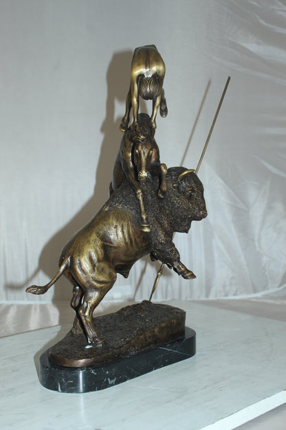 Buffalo Horse by Remington Bronze Statue -  Size: 14"L x 6"W x 20"H. 