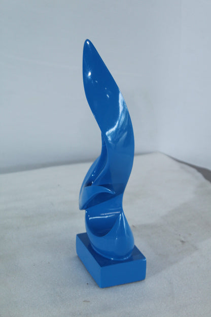 Blue Flame Abstract Resin Sculpture Home Decor 6" x 3" x 12"H