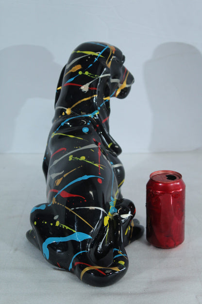 Colorful Resin Basset Hound Dog Sculpture Decor 16" x 8" x 13"H