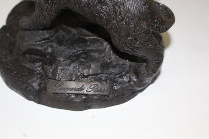 Boy with two buckets Bronze Statue -  Size: 14.5"L x 10"W x 23"H. 