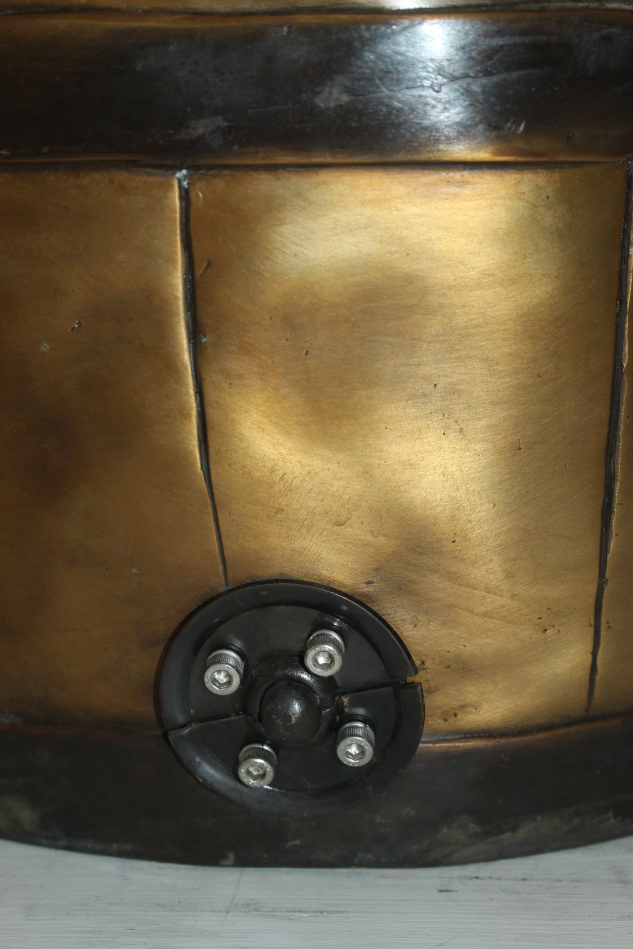 Two boys on a bucket self-contained fountain bronze statue -  16" x 16" x 29"H. 