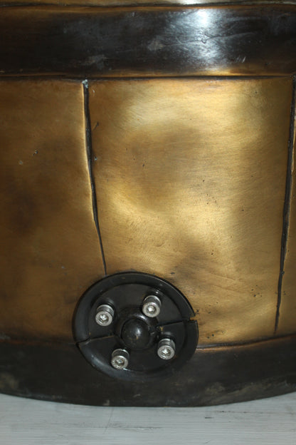 Two boys on a bucket self-contained fountain bronze statue -  16" x 16" x 29"H. 