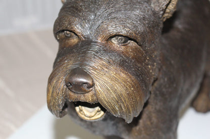 Terrier dog Bronze Statue -  Size: 19"L x 5"W x 14"H. 