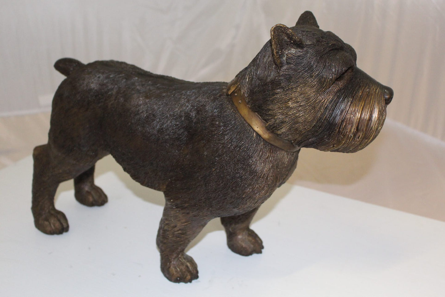 Terrier dog Bronze Statue -  Size: 19"L x 5"W x 14"H. 
