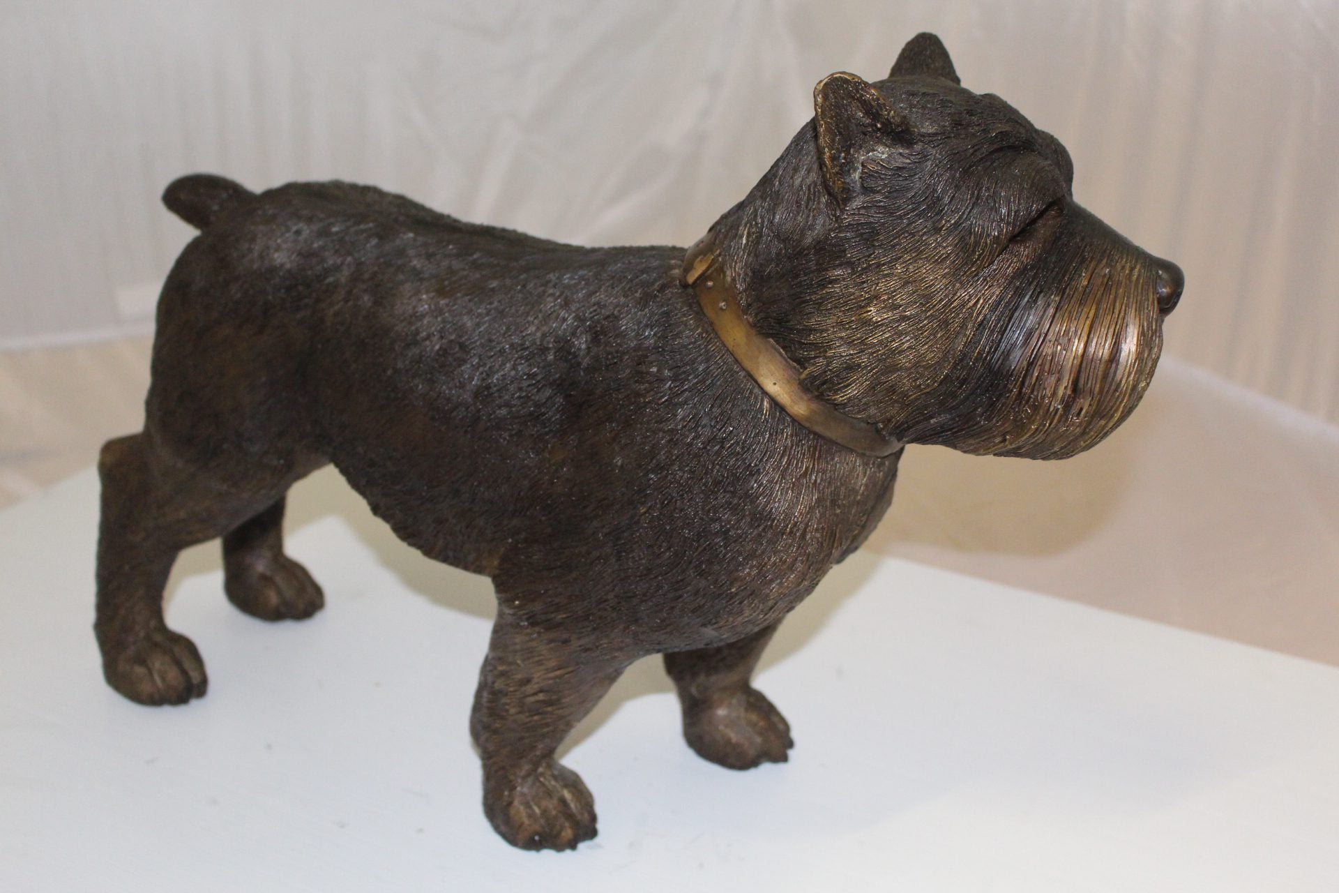 Terrier dog Bronze Statue -  Size: 19"L x 5"W x 14"H. 