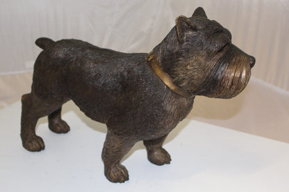 Terrier dog Bronze Statue -  Size: 19"L x 5"W x 14"H. 