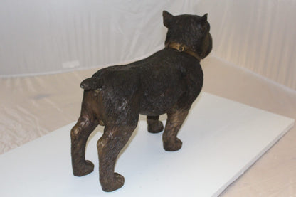 Terrier dog Bronze Statue -  Size: 19"L x 5"W x 14"H. 