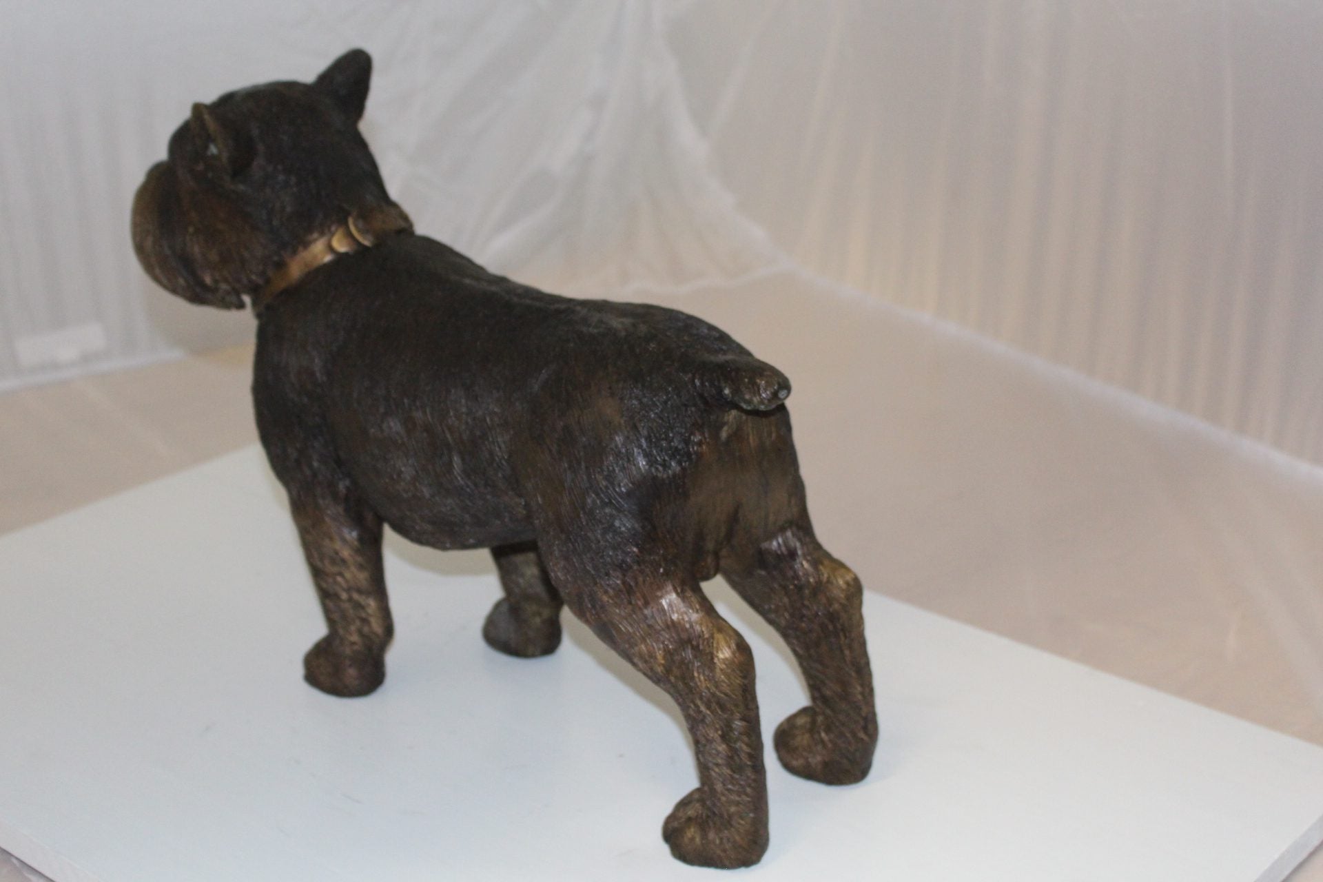 Terrier dog Bronze Statue -  Size: 19"L x 5"W x 14"H. 