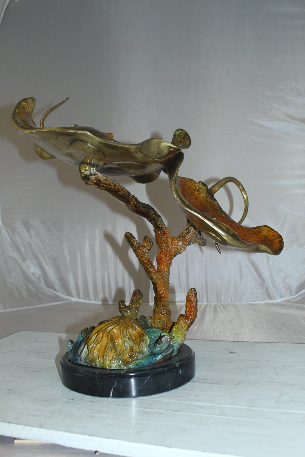 Double Monterey Bronze Statue -  Size: 14"L x 24"W x 21"H. 