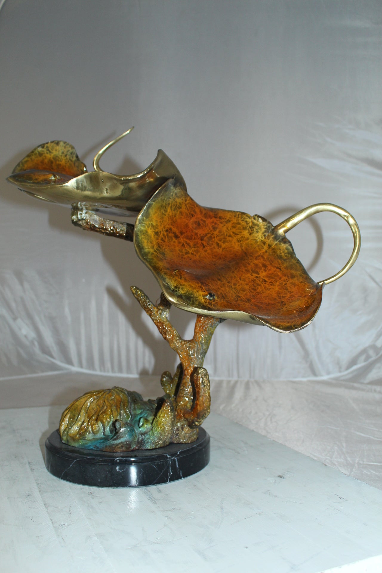Double Monterey Bronze Statue -  Size: 14"L x 24"W x 21"H. 