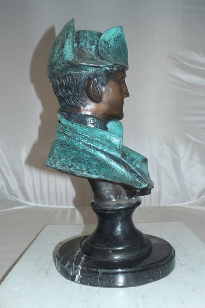 Napoleon Bust Bronze Statue -  Size: 14"L x 12"W x 24"H. 
