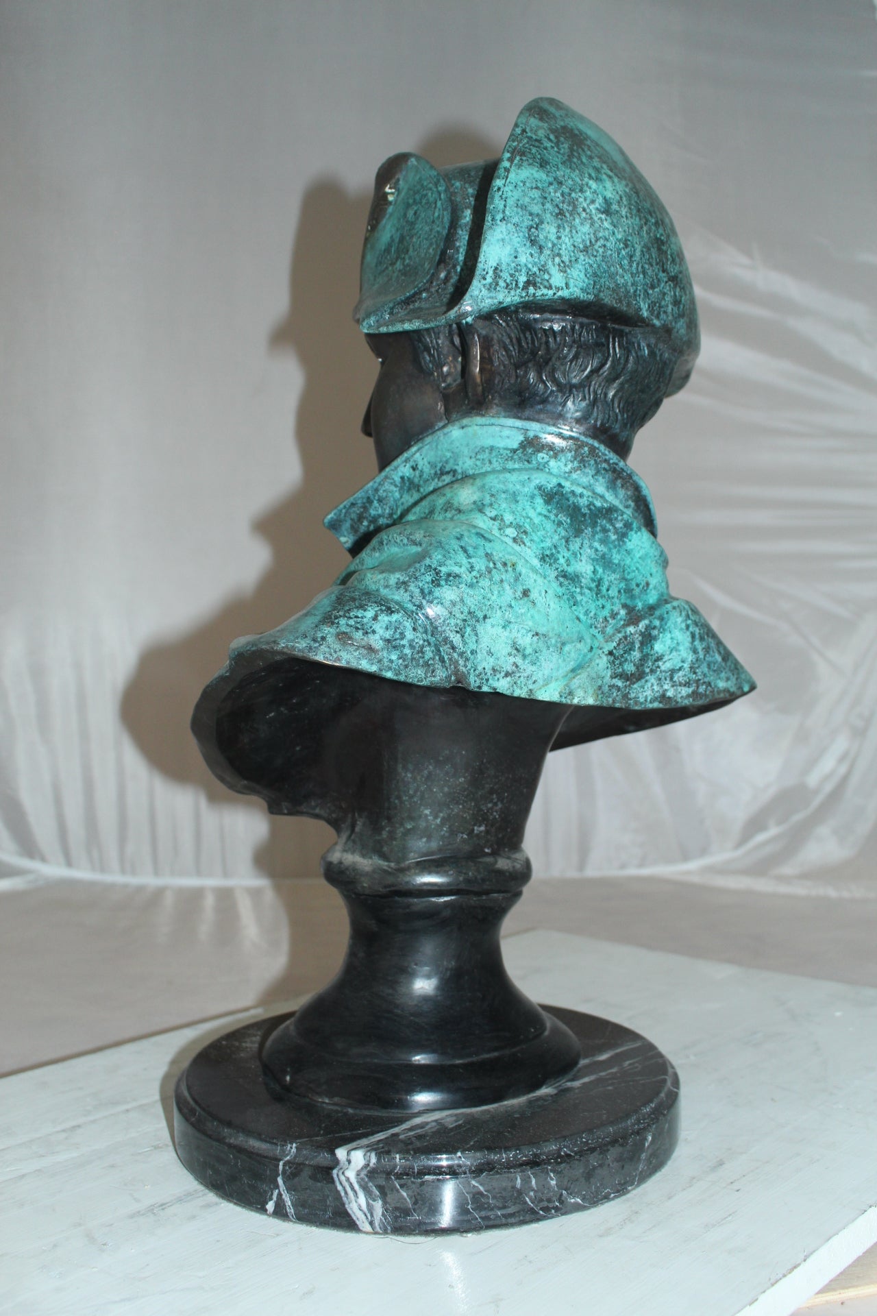 Napoleon Bust Bronze Statue -  Size: 14"L x 12"W x 24"H. 
