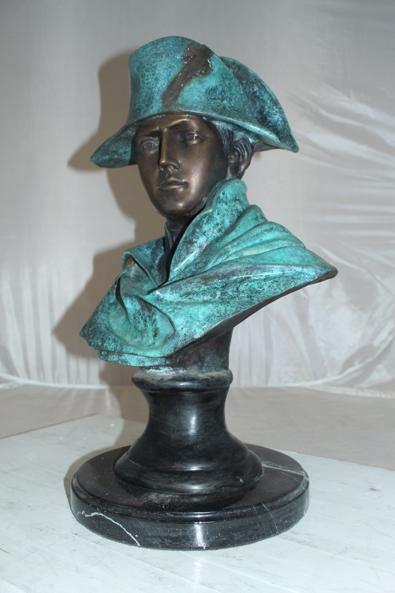 Napoleon Bust Bronze Statue -  Size: 14"L x 12"W x 24"H. 