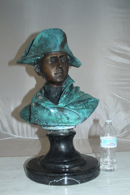 Napoleon Bust Bronze Statue -  Size: 14"L x 12"W x 24"H. 