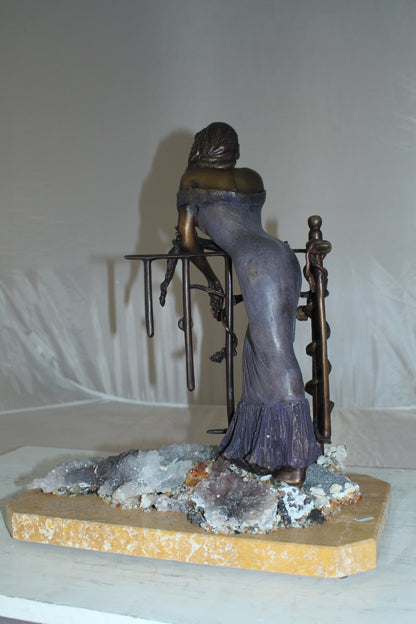 Judith Bronze Statue on Amethyst stone by Vidal -  Size: 16"L x 10"W x 18"H. 