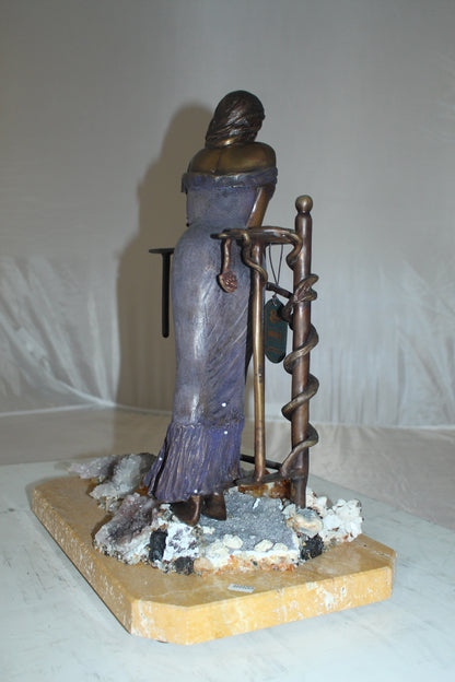 Judith Bronze Statue on Amethyst stone by Vidal -  Size: 16"L x 10"W x 18"H. 
