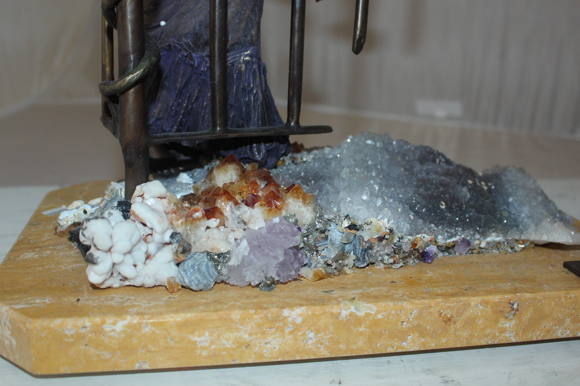 Judith Bronze Statue on Amethyst stone by Vidal -  Size: 16"L x 10"W x 18"H. 