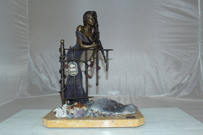 Judith Bronze Statue on Amethyst stone by Vidal -  Size: 16"L x 10"W x 18"H. 