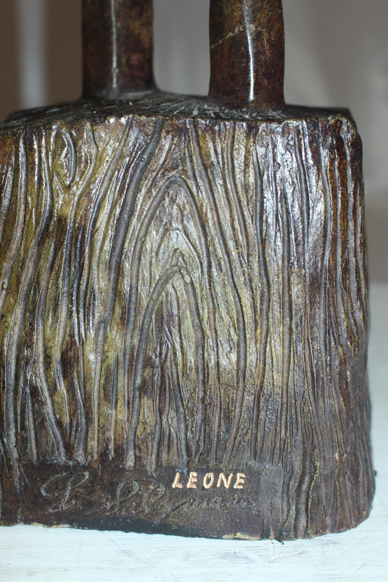 Male Female Abstract Bronze Statue -  Size: 6"L x 8"W x 31"H. 