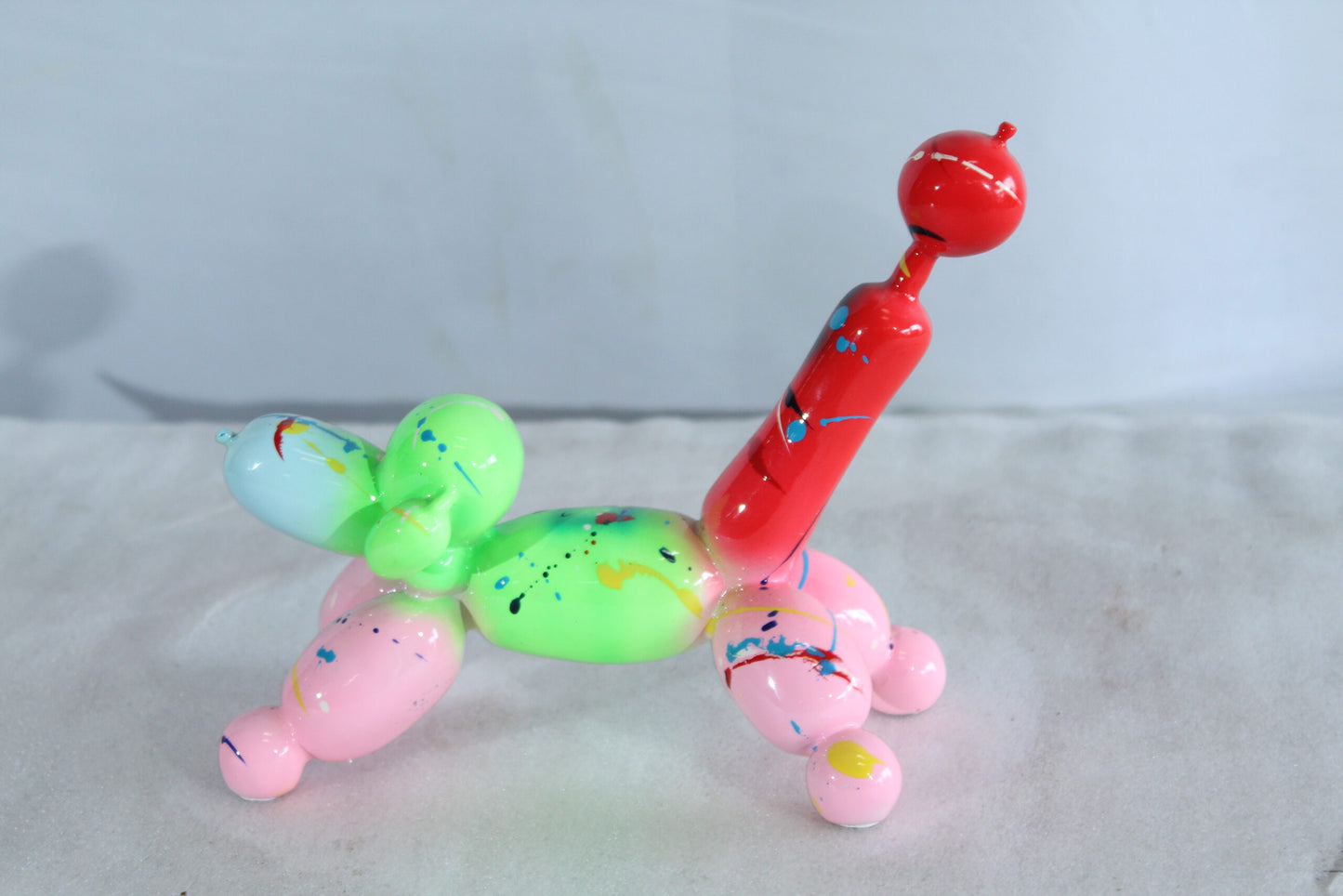 Color Splash Resin Balloon Dog Art Statue 8" x 4" x 7"H