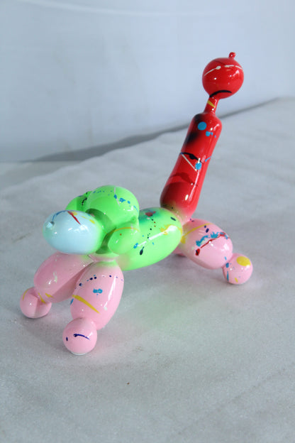 Color Splash Resin Balloon Dog Art Statue 8" x 4" x 7"H