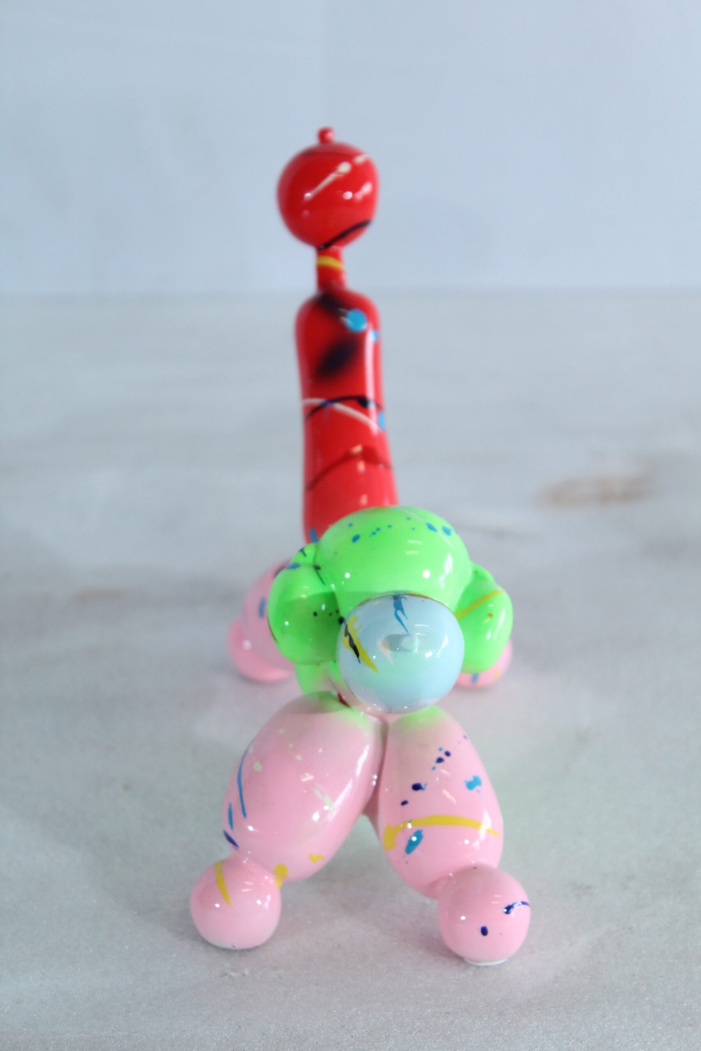 Color Splash Resin Balloon Dog Art Statue 8" x 4" x 7"H