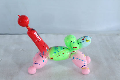 Color Splash Resin Balloon Dog Art Statue 8" x 4" x 7"H