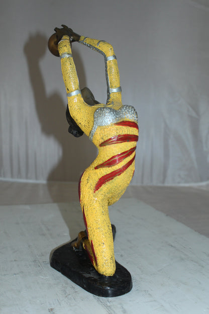 Ballet Dancer with a Ball Bronze Statue -  Size: 12"L x 6"W x 14"H. 