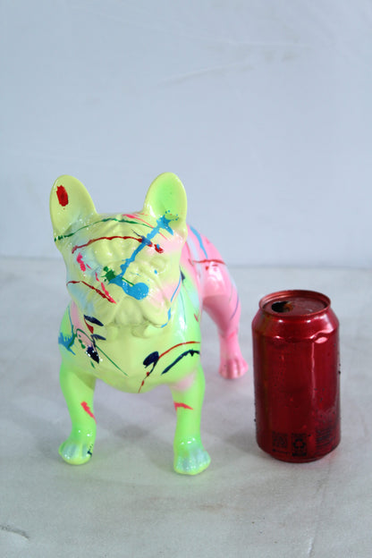 Color Splash Resin Bulldog Dog Statue Décor 15" x 7" x 14"H