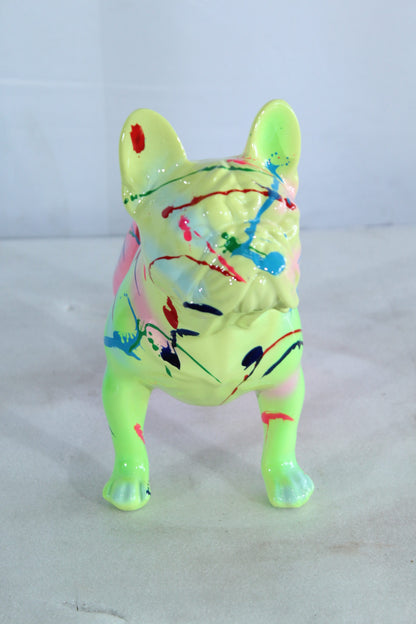 Color Splash Resin Bulldog Dog Statue Décor 15" x 7" x 14"H