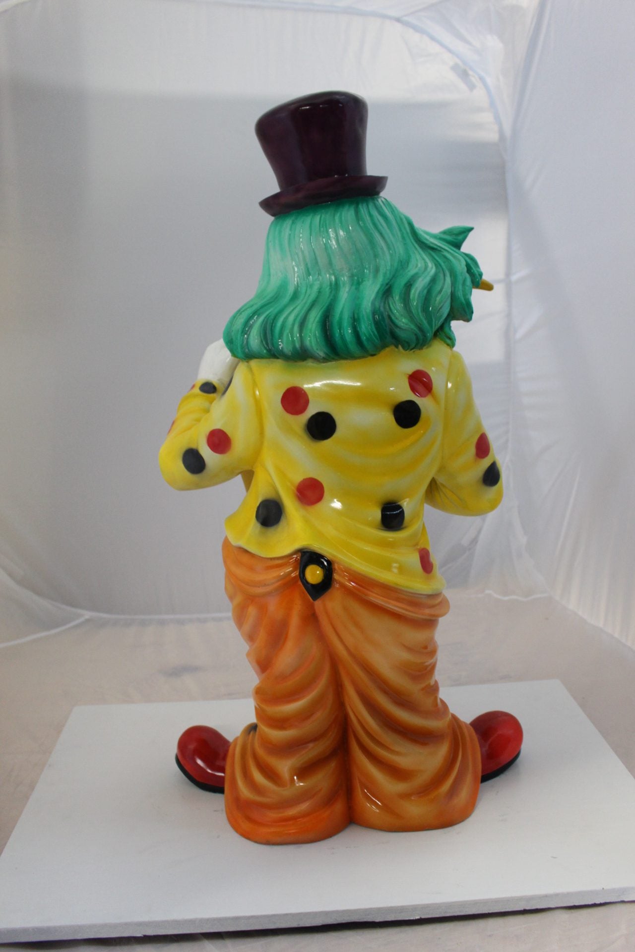 Clown Standing with Saxophone Bronze Statue -  Size: 20"L x 15"W x 36"H. 