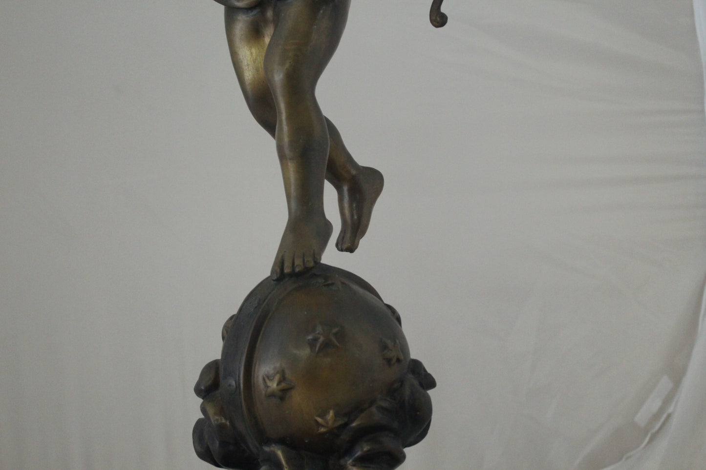 Angel on Earth Bronze Statue -  Size: 10"L x 13"W x 32"H. 