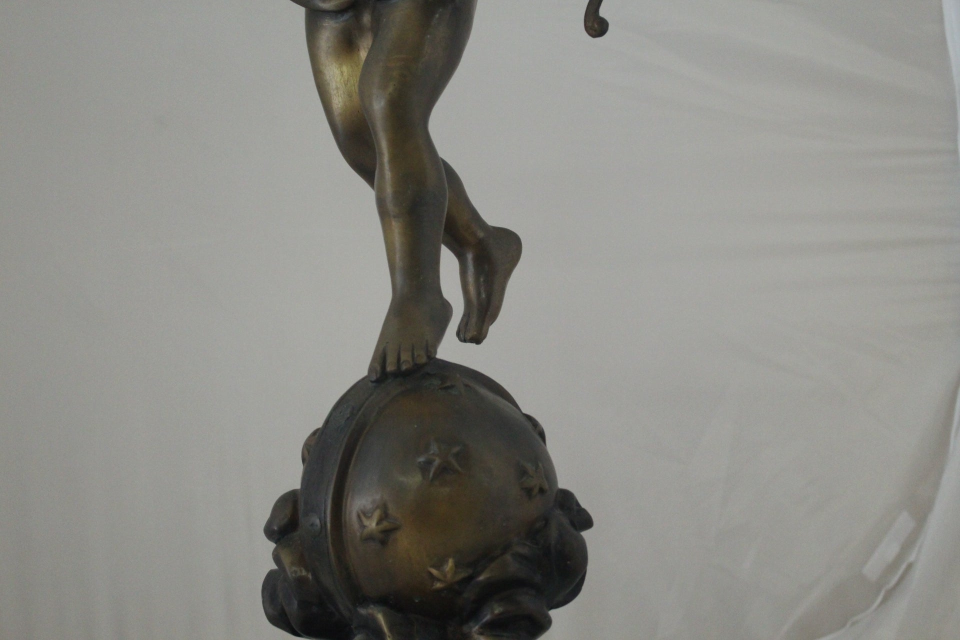 Angel on Earth Bronze Statue -  Size: 10"L x 13"W x 32"H. 