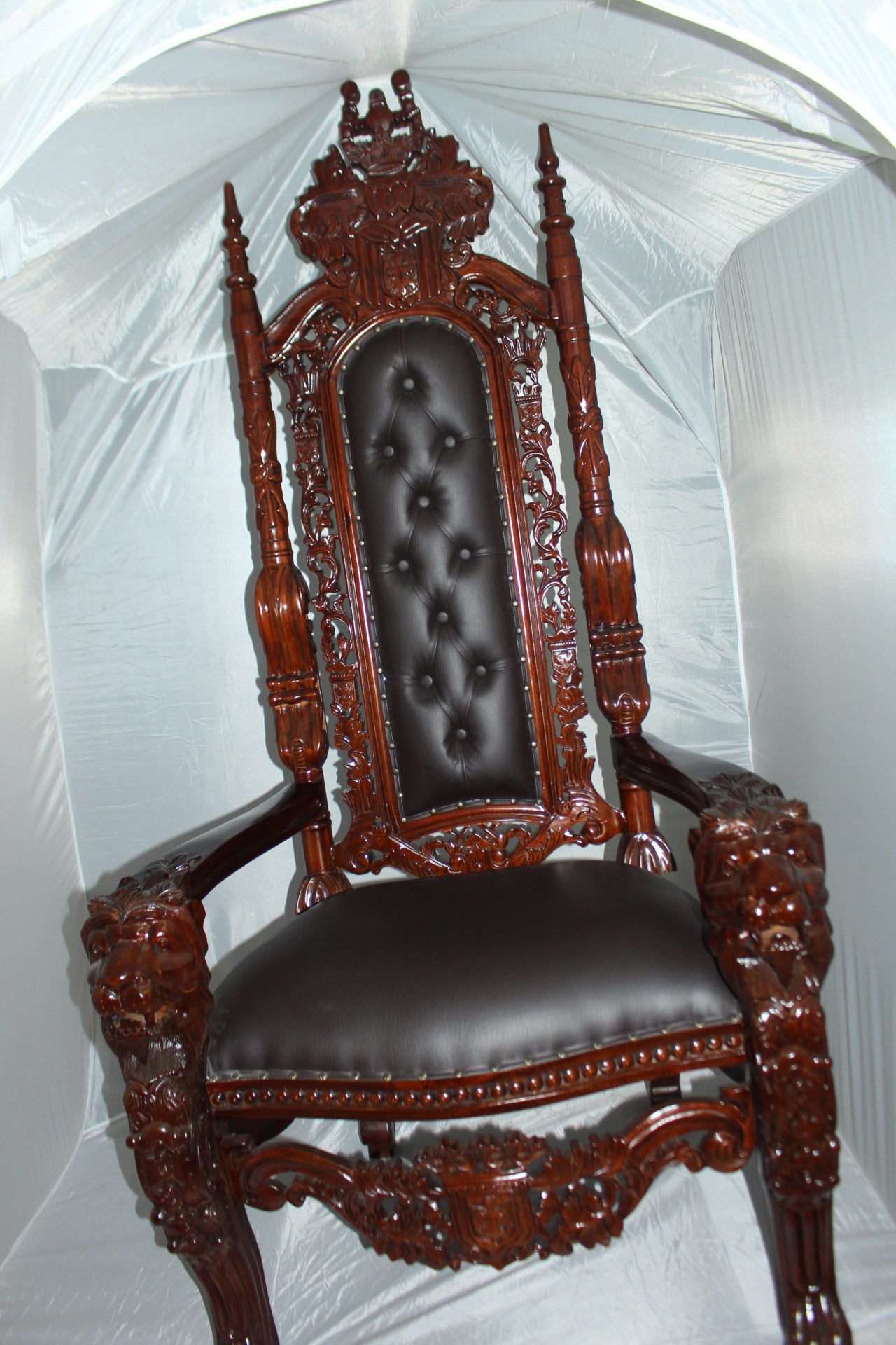 Brown Lion Chair -  Size: 70"L x 36"W x 26"H. 