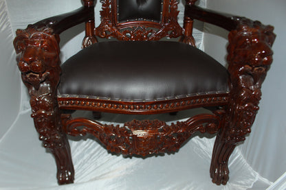 Brown Lion Chair -  Size: 70"L x 36"W x 26"H. 