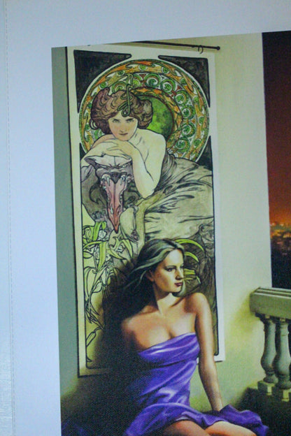 Orlando Quevedo Lady in Paris Medium on Canvas Unstretched, 30"x21"