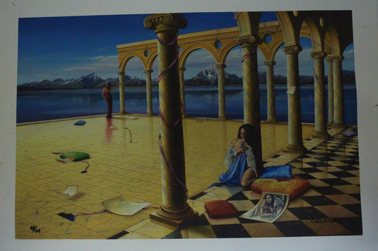 Orlando Quevedo Giclée Old Memories, Painting -  Size: 43"L x 30"W x 0.01"H. 