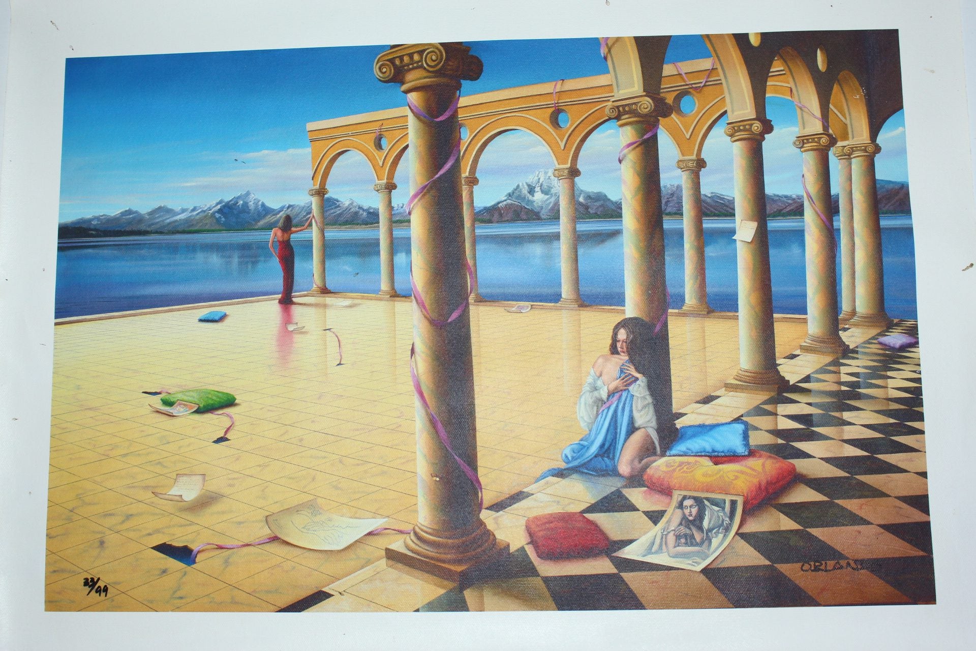 Orlando Quevedo Giclée Old Memories, Painting -  Size: 43"L x 30"W x 0.01"H. 
