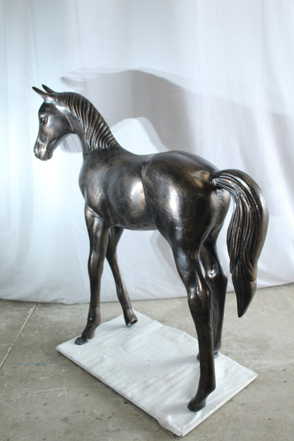Life Size Aluminum Arabian Colt Horse Statue for Decoration 50" x 15" x 52"H
