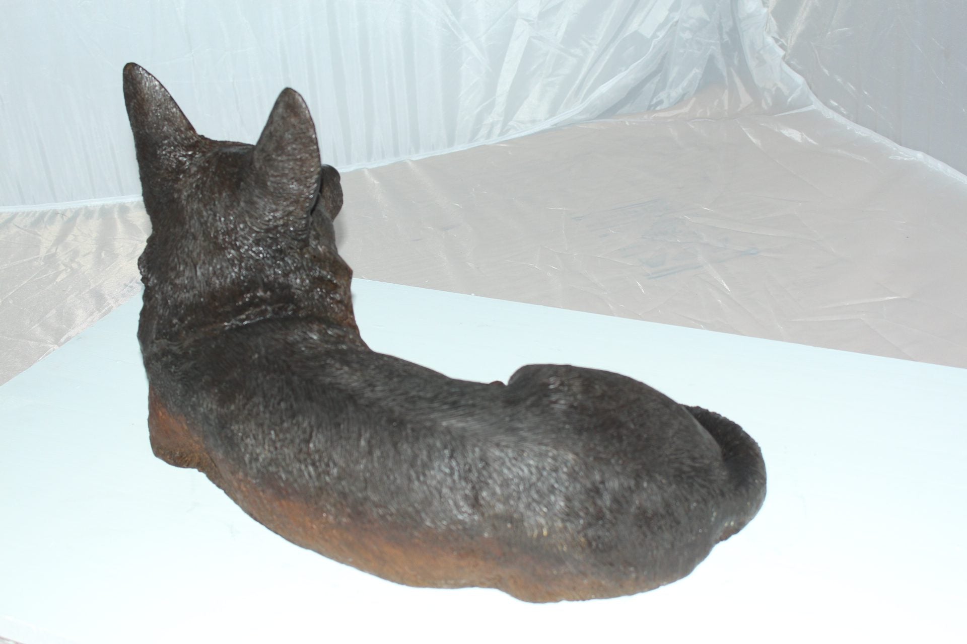 Corgi dog Bronze Statue -  Size: 20"L x 10"W x 11.5"H. 