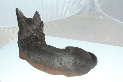 Corgi dog Bronze Statue -  Size: 20"L x 10"W x 11.5"H. 