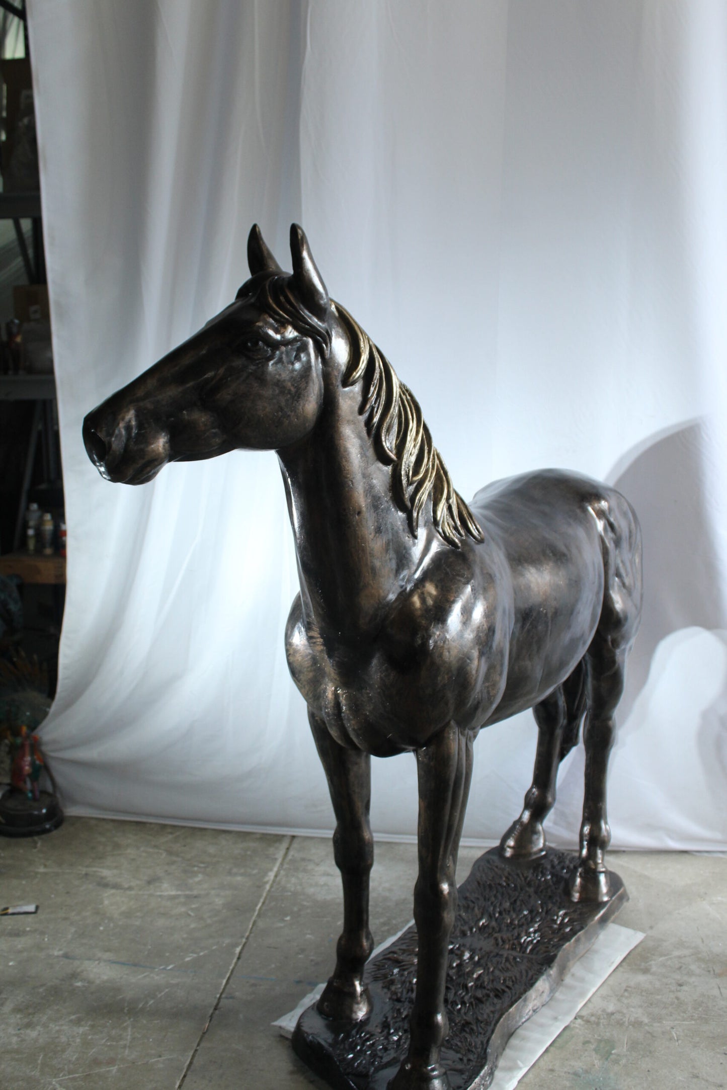 Majestic Aluminum Horse Statue Life Size Decorative Art 76" x 19" x 67"H
