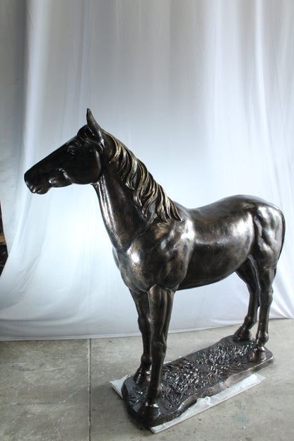 Majestic Aluminum Horse Statue Life Size Decorative Art 76" x 19" x 67"H