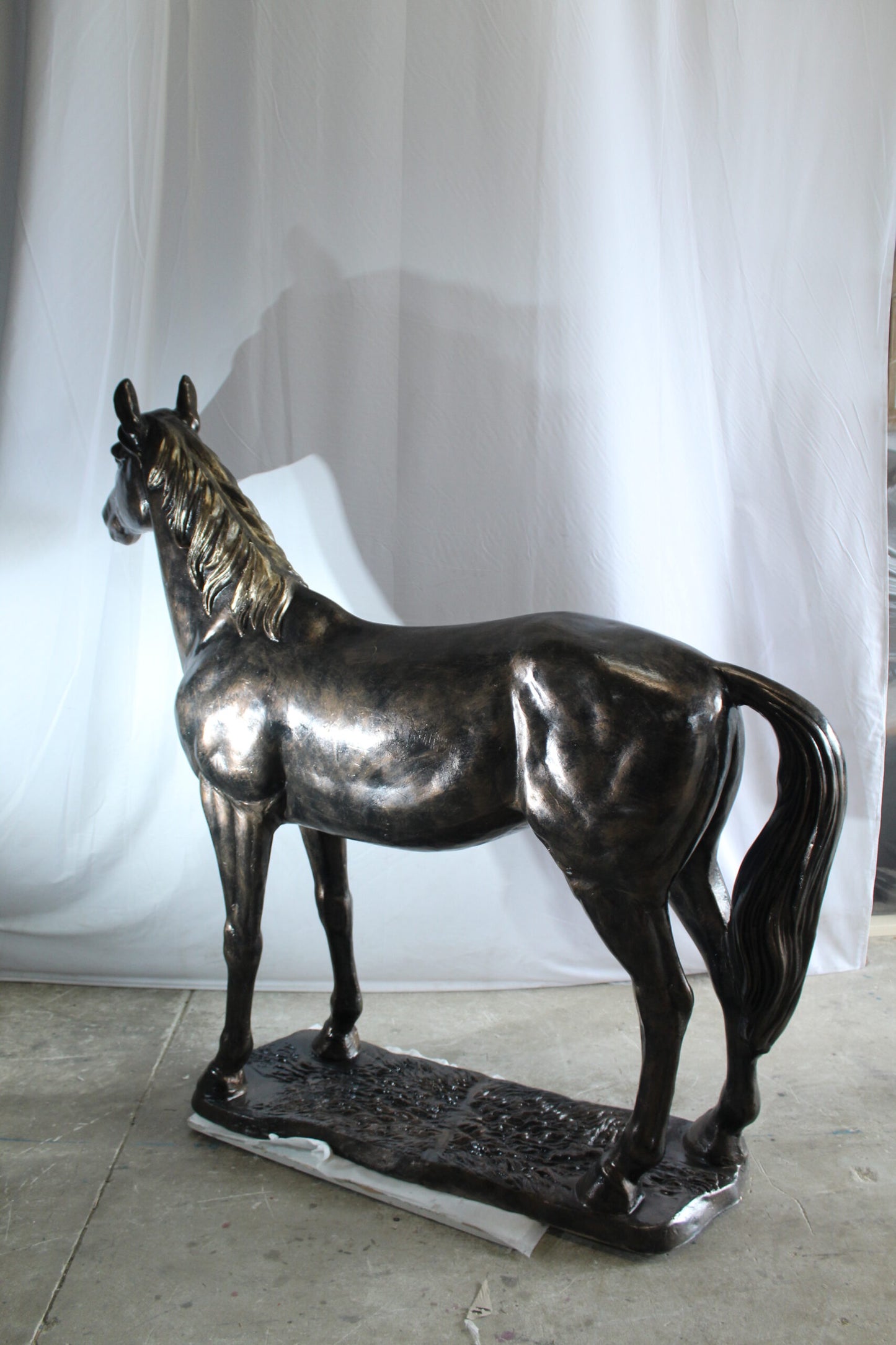 Majestic Aluminum Horse Statue Life Size Decorative Art 76" x 19" x 67"H