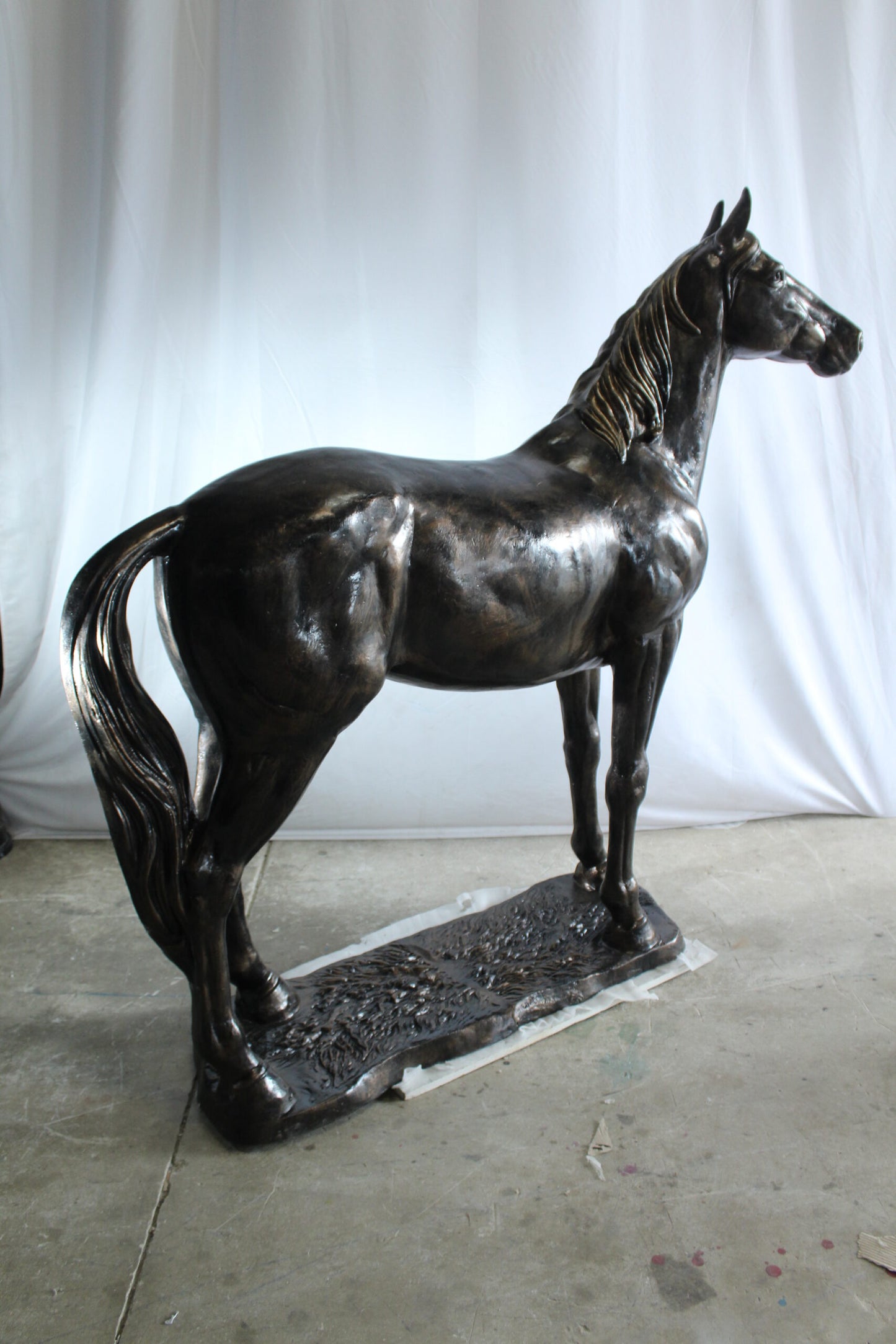 Majestic Aluminum Horse Statue Life Size Decorative Art 76" x 19" x 67"H