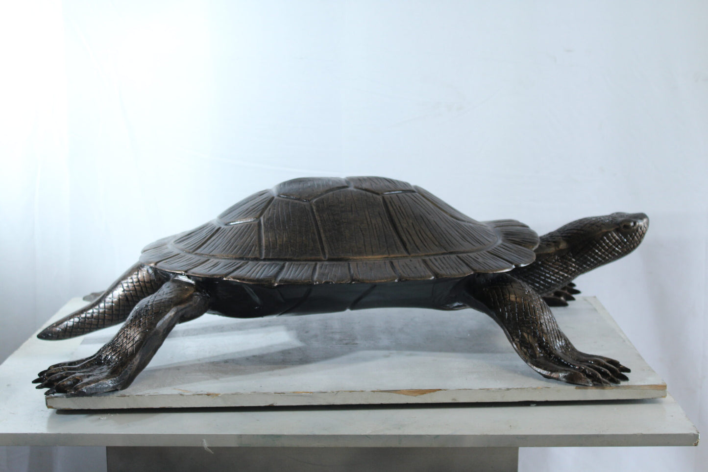 Cooter Turtle Aluminum Statue with Realistic Crawling Pose 38" x 26" x 8"H